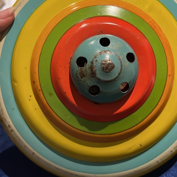 Vintage J. Chein Disney Prod.Toy, Metal Spinning Top Mickey Mouse, Pluto, Donald - Picture 14 of 16